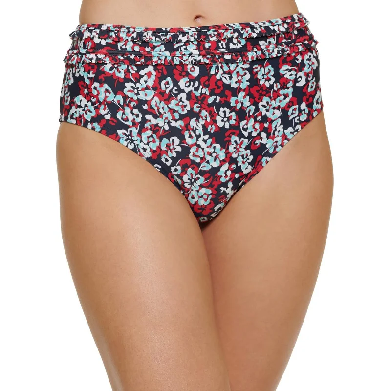 Tommy Hilfiger Womens Floral Print Nylon Swim Bottom Separates Classic Monokini Design