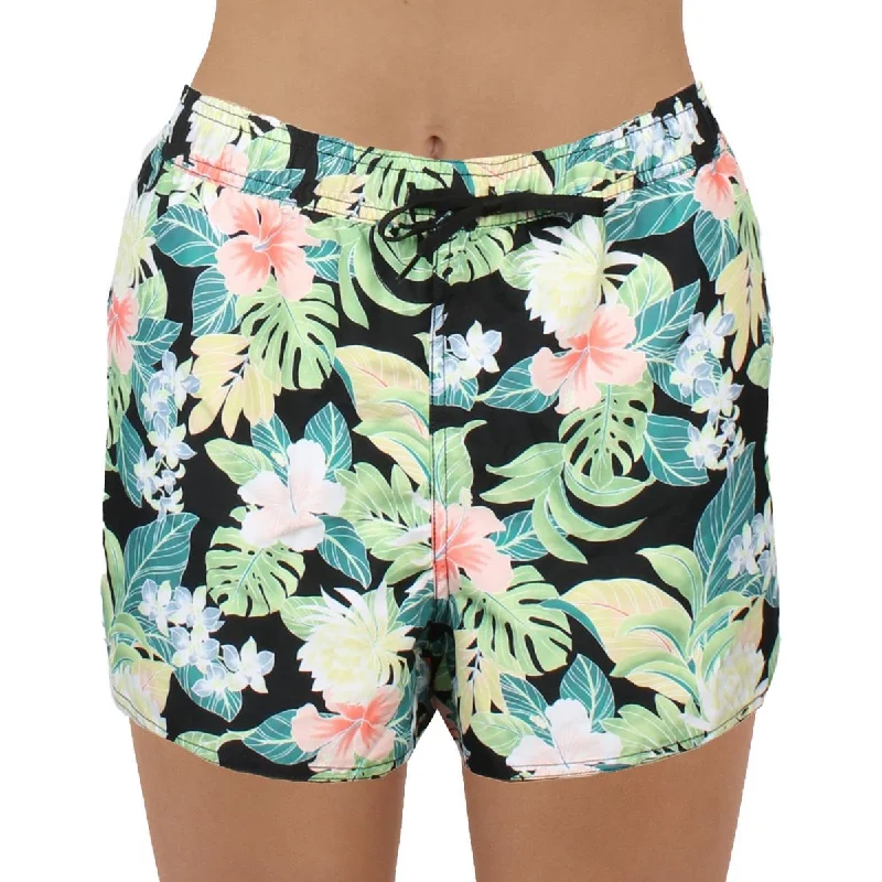 Volcom Womens Plus Floral Print Shorts Swim Bottom Separates Adjustable Strap Swimsuit