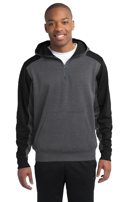 Sport-Tek Tech Fleece Colorblock 1/4-Zip Hooded Sweatshirt. ST249 Hoodie with Toggle Buttons Decorative Unique Sport-Tek Tech Fleece Colorblock 1/4-Zip Hooded Sweatshirt. ST249 Hoodie with Toggle Buttons Decorative Unique