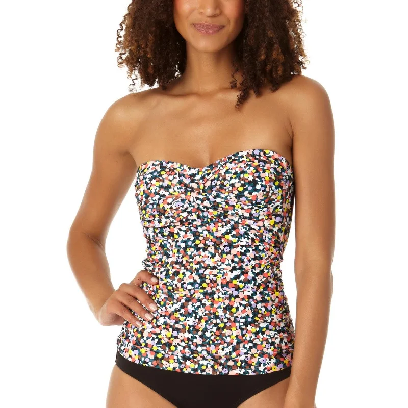 Anne Cole Womens Printed Twist Front Tankini Swim Top Halter Top Bikini